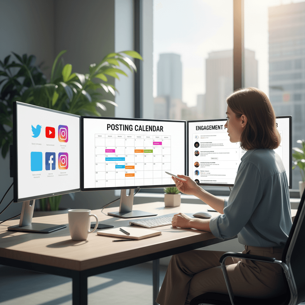 Social media management dashboard interface