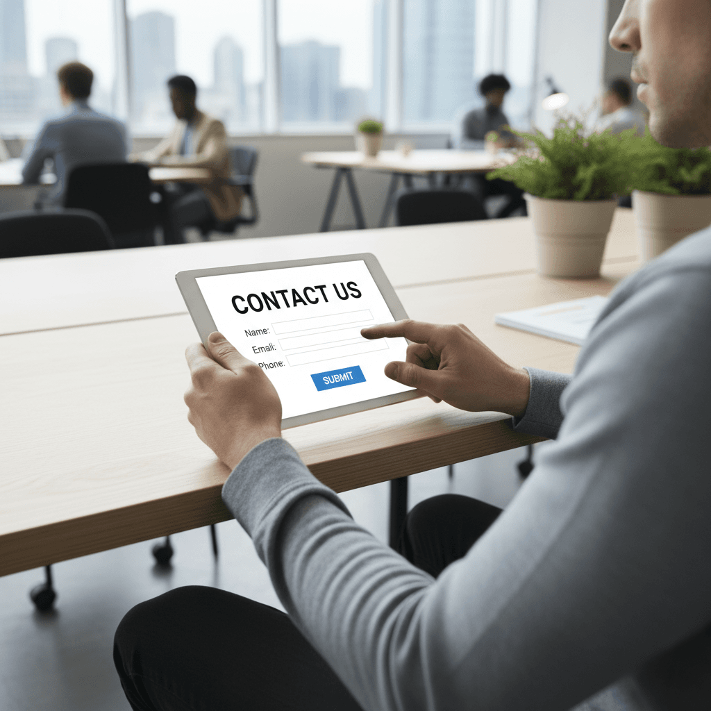 Lead capture form on mobile device
