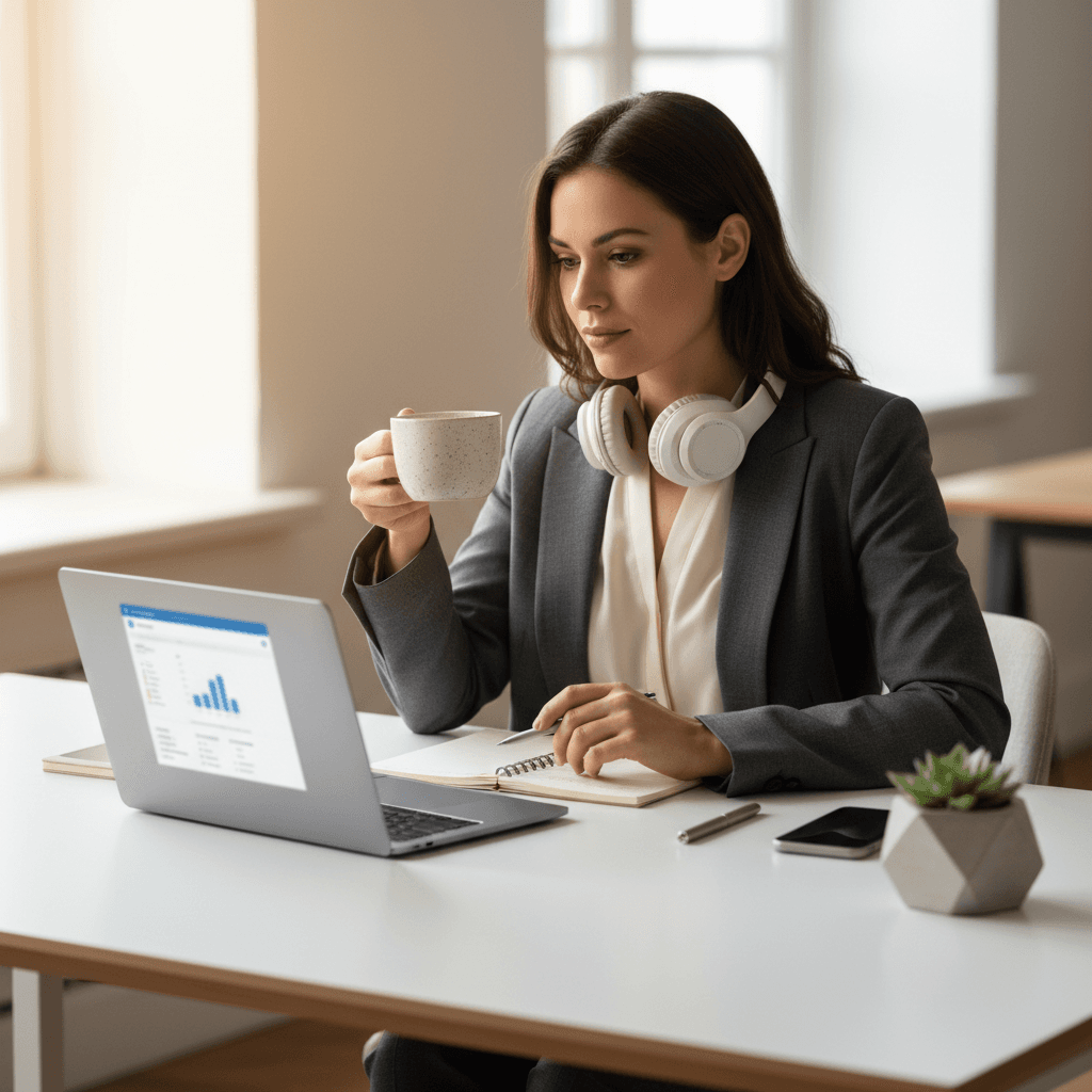 Social media manager working on digital strategy