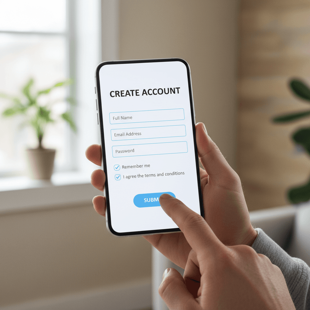 Lead capture form submission on mobile device